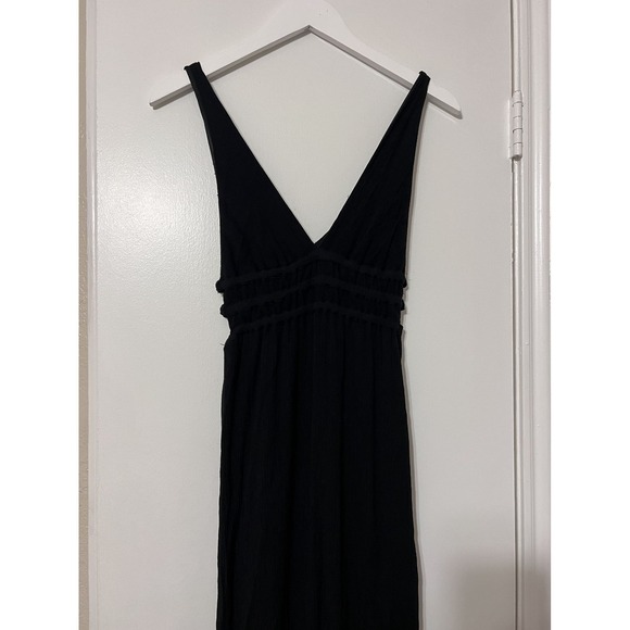 WAYF Black Plunging V-Neck Sleeveless Cut Out Gown Maxi Dress Size XS - Picture 3 of 9